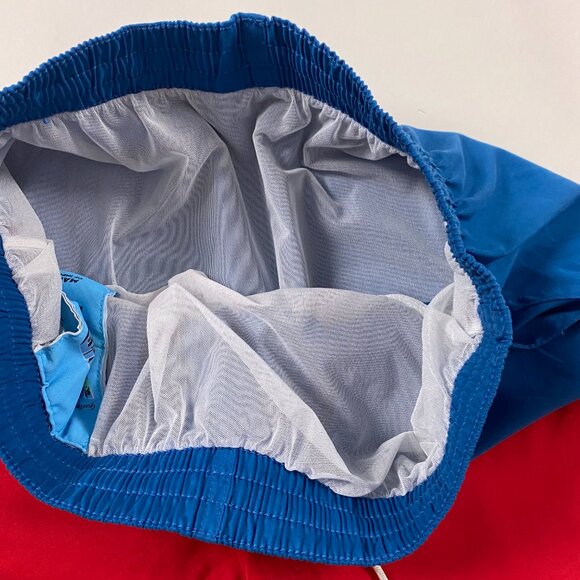 Chubbies Swim Trunks Shorts Mens Medium Lined Drawstring Red Blue Elastic Waist - Picture 5 of 11